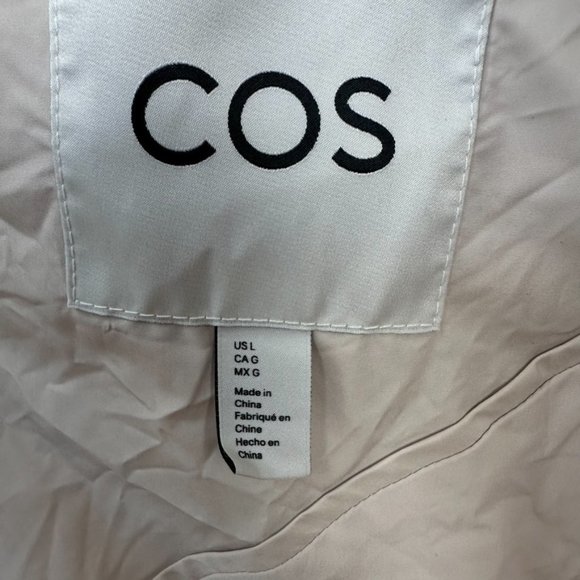 COS Hooded Recycled Down Puffer Coat Sz L Cream NWOT - Picture 9 of 16